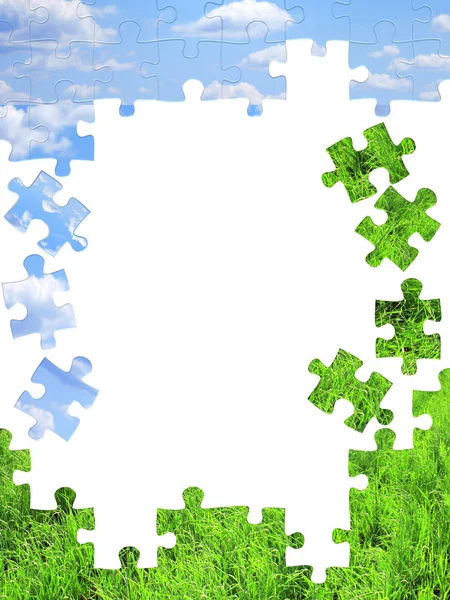 Nature concept - 3d puzzles — Stock Photo, Image