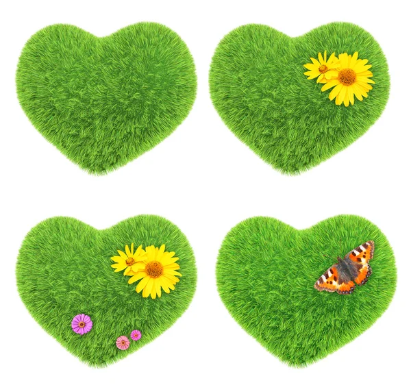 Green hearts — Stock Photo, Image