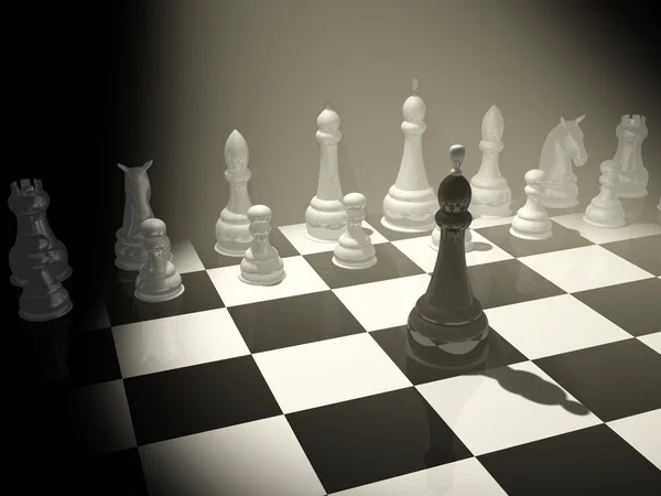 Шахматы. Один против всех — стоковое фото