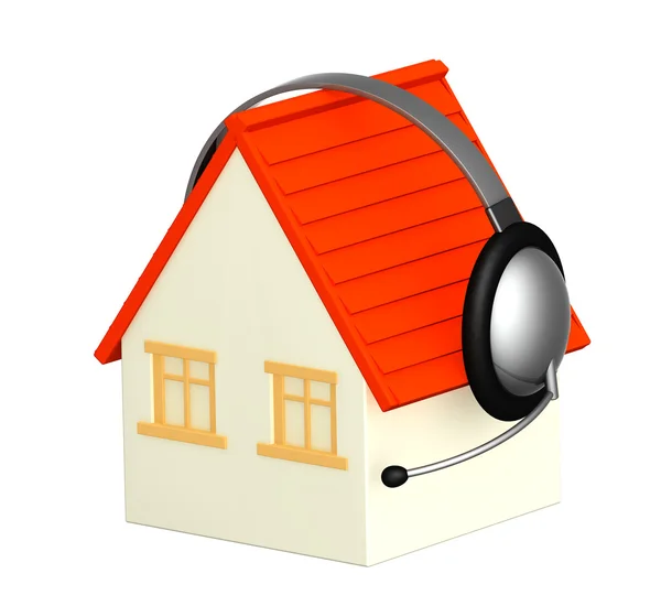 Haus mit Kopfhörer — Stockfoto