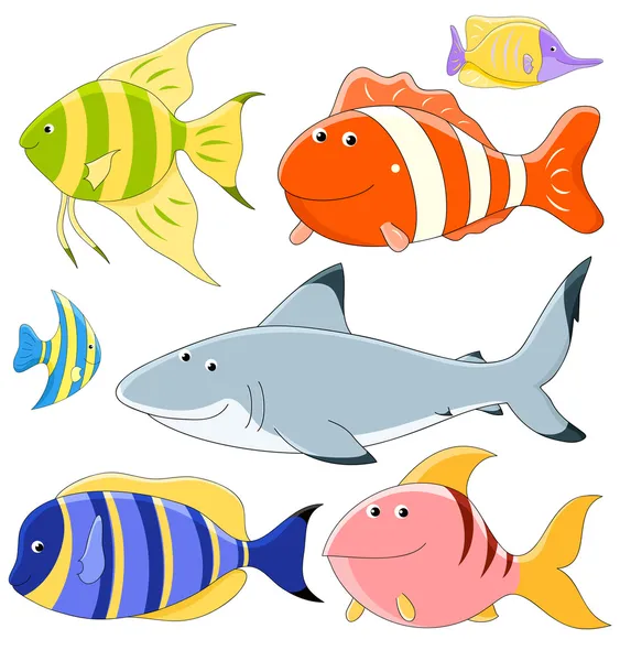 Vector collection of fish — Stock Vector