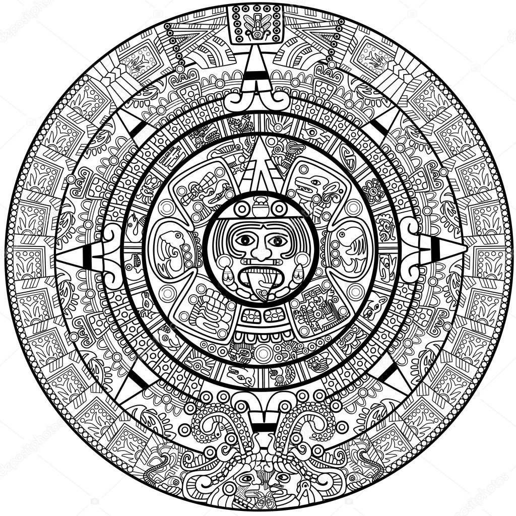 Vector Maya calendar ⬇ Vector Image by © frenta | Vector Stock 5284594