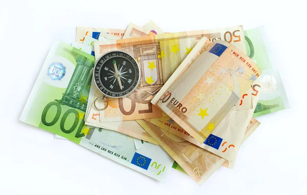 Compass Paper Money — Stock Photo, Image