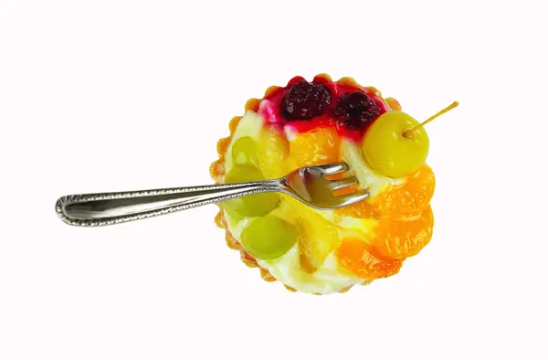 Vork Cake Van Het Fruit — Stockfoto