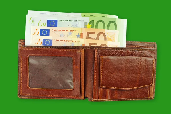 Euro in the purse. — Stock Photo, Image