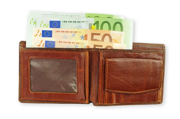 Euro in the purse. — Stock Photo, Image