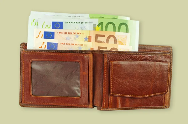 Bir çanta içinde Euro. — Stok fotoğraf