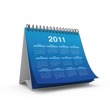 Desktop calendar for 2011 year clipart