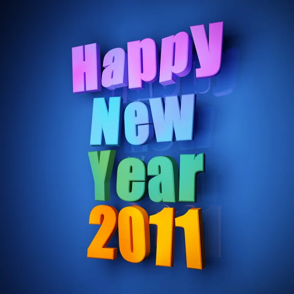 Barevné slova šťastný nový rok 2011 — Stock fotografie
