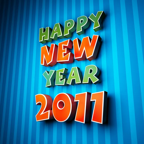 Palabras coloridas de feliz año nuevo 2011 — Foto de Stock