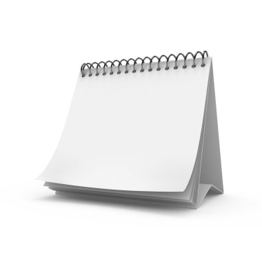 Blank desktop calendar isolated on white background