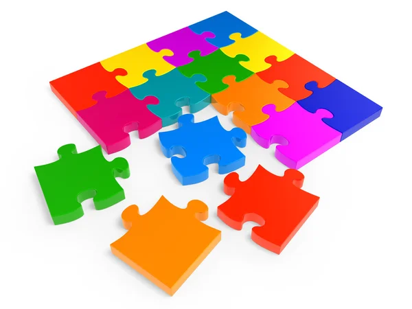 Kolorowe puzzle układanki — Zdjęcie stockowe