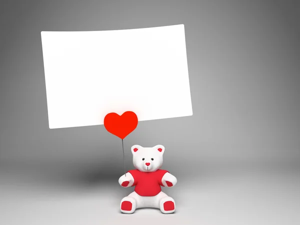 Holder bear with love note — Stock Photo, Image