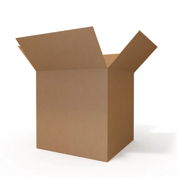 Caja de cartón abierta —  Fotos de Stock