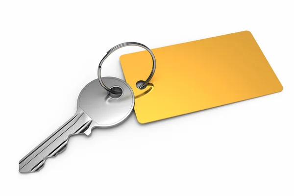 Key with golden label — Stock Photo, Image