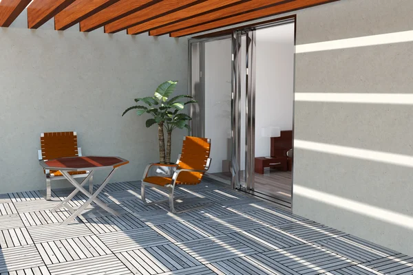 Modern home terrace — Stock Photo, Image