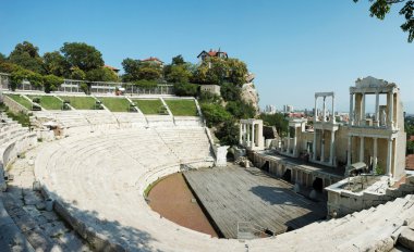 Ruins of ancient amphitheater in Plovdiv,Bulgaria clipart