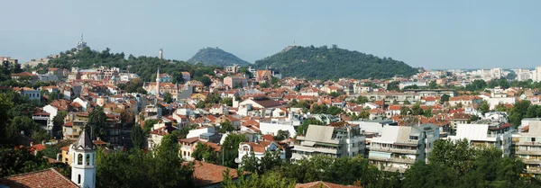 Vieux panorama panoramique de Plovdiv, Bulgarie, patrimoine mondial de l'Unesco — Photo