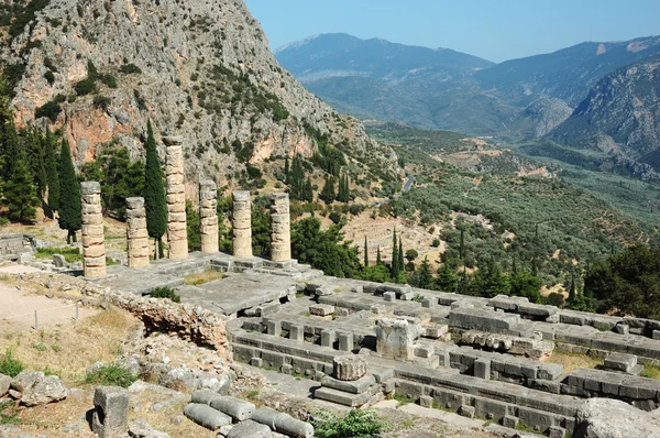 Templo grego antigo de Apollo, Deli, Greece, local da herança de unesco — Fotografia de Stock