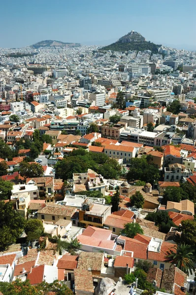 Aten stadsbild från acropolis hill, Grekland — Stockfoto