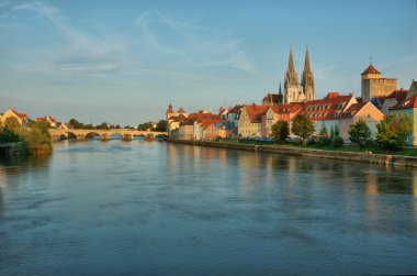 Cityscape of old Regensburg ,Bavaria,Germany,Unesco heritage,Hdr clipart