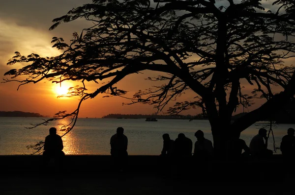 stock image Sunset at Marine drive street,Cochi,Kerala,India