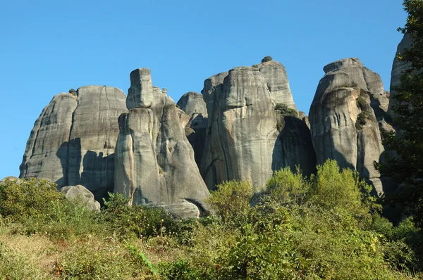 希腊著名为其不寻常的岩石与古代 o 米特奥拉岩 — 图库照片