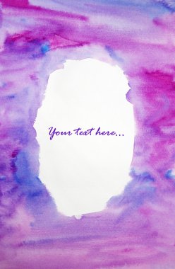 Watercolor hand painted background with empty space for text clipart