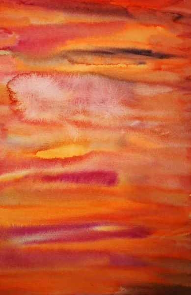 Watercolor flame-coloured hand painted art background — Stock Photo, Image