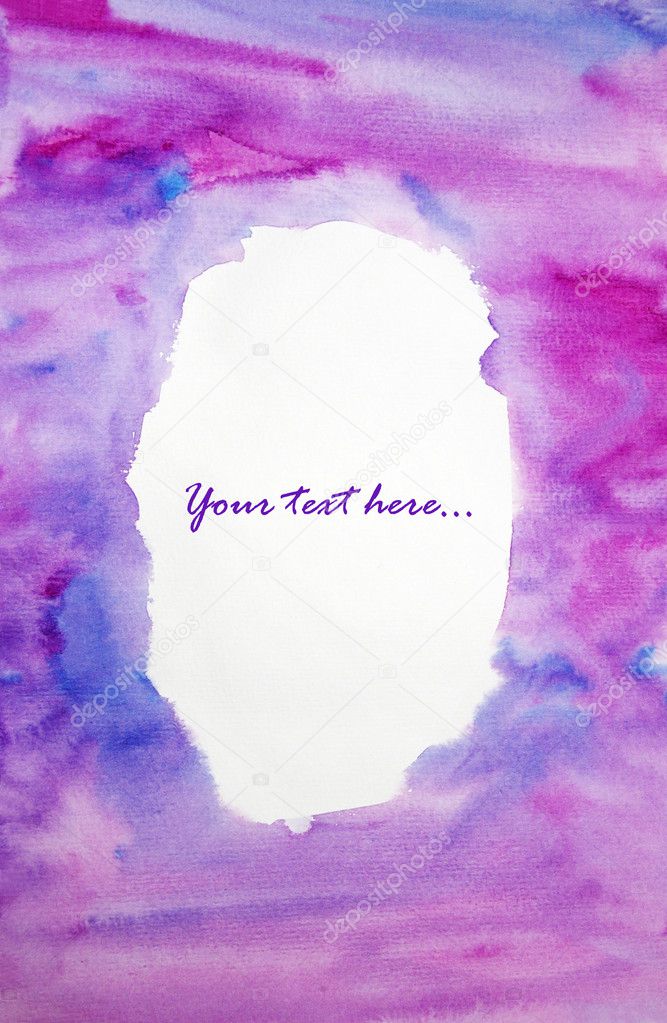 Watercolor hand painted background with empty space for text