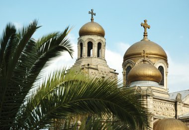 Domes of the Theotokos Cathedral in Varna, Bulgaria,Balkans clipart