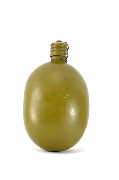 Old military flask on white background, isolated — Stock Photo, Image