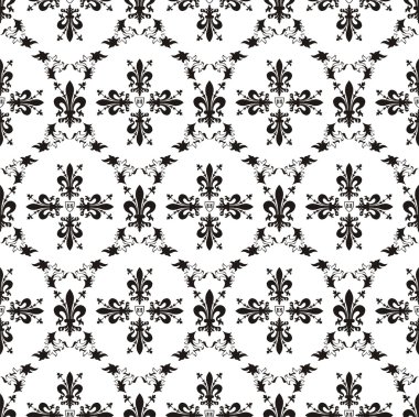 Seamless victorian royal vector texture with fleur-de-lis clipart