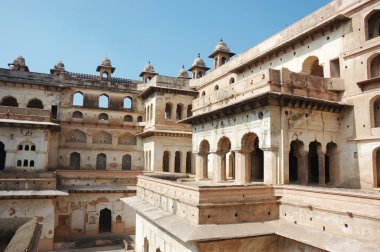Yard of the Raj Mahal palace at Orcha ,India, clipart