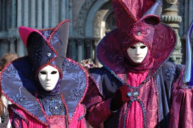 Masks at St. Mark's Square,Venice carnival 2011 clipart