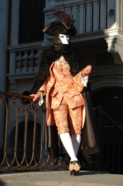Casanova costume at Venice carnival clipart