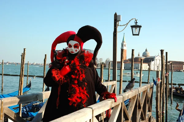Harlequin mask på karnevalen i Venedig 2011 — Stockfoto