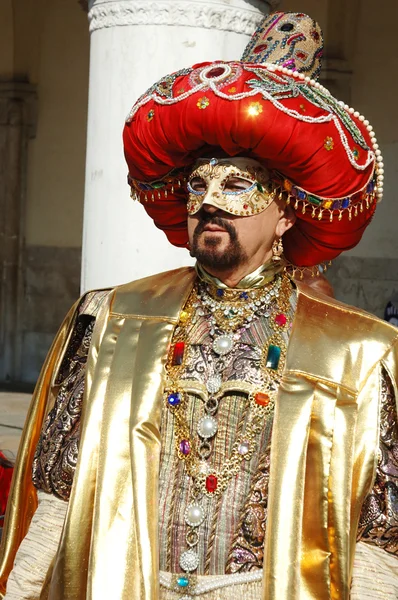 Sultan kostym på Markusplatsen, carnival — Stockfoto