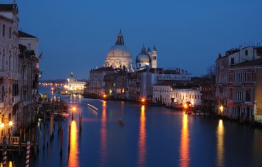 Venice grand canal - night view,Italy clipart