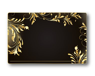 Beautiful gift card golden color, vector illustration clipart