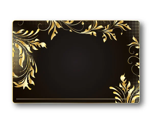 Güzel hediye kartı altın rengi, vektör çizim — Stok Vektör