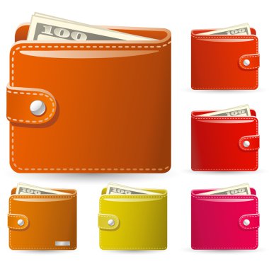 Leather wallets clipart