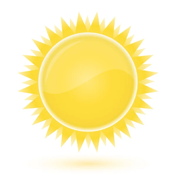 Sun. Weather forecast glossy icon — Stock Vector