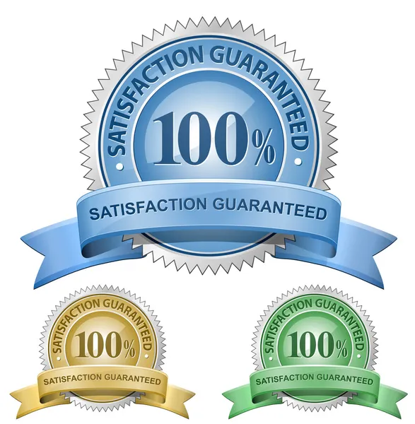 100 %-os elégedettségi garantált jelek — Stock Vector