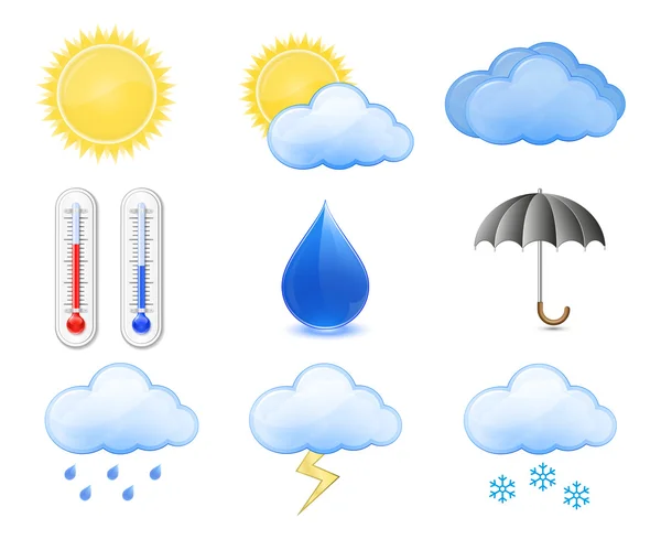 Icônes de prévisions météorologiques — Image vectorielle