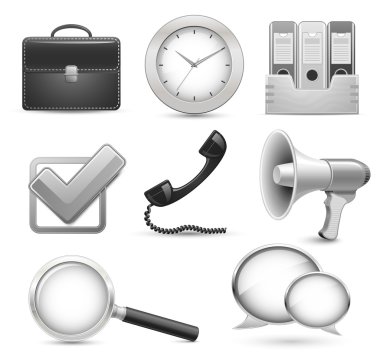 Icons for business web site clipart