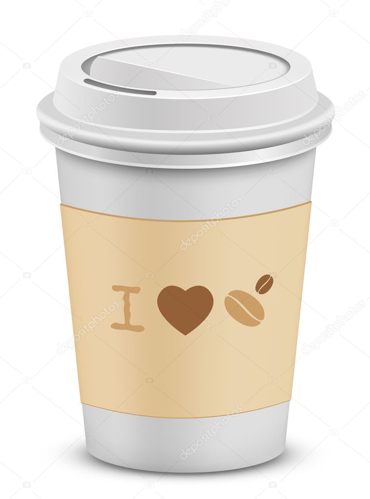 I love coffee. Plastic coffee cups with lid