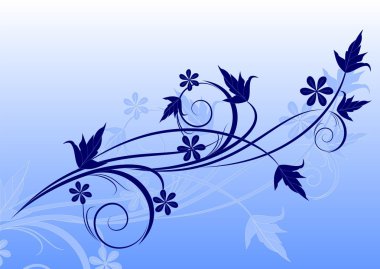 mavi-beyaz çiçek arka plan dekoratif şube ile