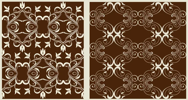 2 つのパターンのテキスタイルや壁紙の背景 — ストックベクタ