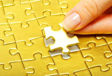 Gold puzzle clipart